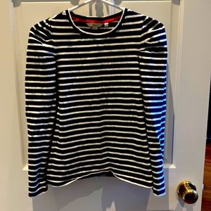 Navy and white Biden cotton long sleeve tee